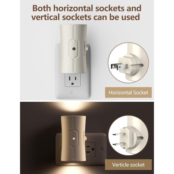 Night Light, LED Night Lights Plug into Wall, [2 Pack] Warm White  Adjustable Br - Picture 4 of 8